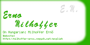 erno milhoffer business card
