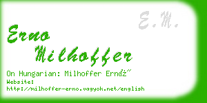 erno milhoffer business card